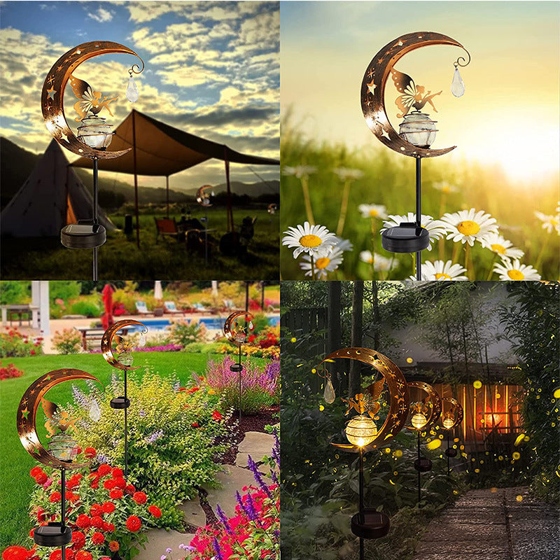 Solar Light LED Lawn Light Ironwork Ground Socket Lamp Waterproof Plug-in-Light for Road Decoration