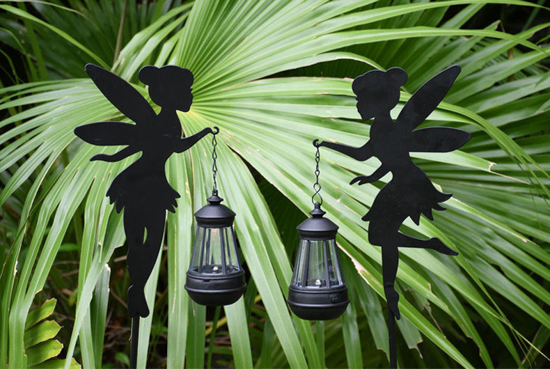 Metal Fairy Stake Solar Light LED Lawn Light Ironwork Ground Socket Lamp Waterproof Plug-in-Light for Road Decoration
