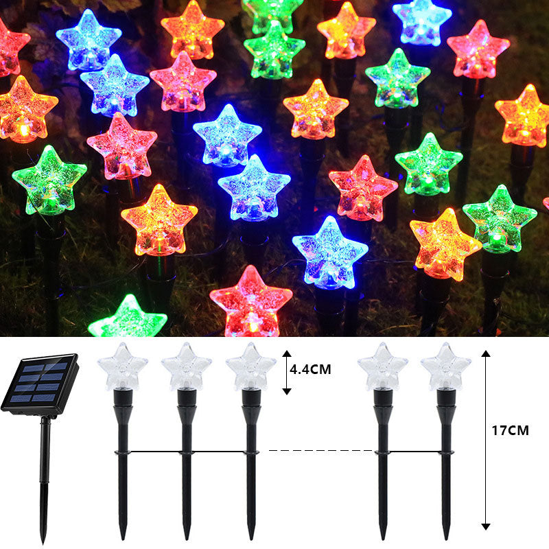 LED Waterproof Solar Light Star Shaped Lawn Light Plug-in-Light for Outdoor Road Decoration