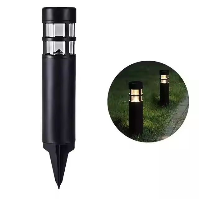 Outdoor LED Solar Plastic Cylindrical Light Waterproof Lawn Light Landscape Plug in Light
