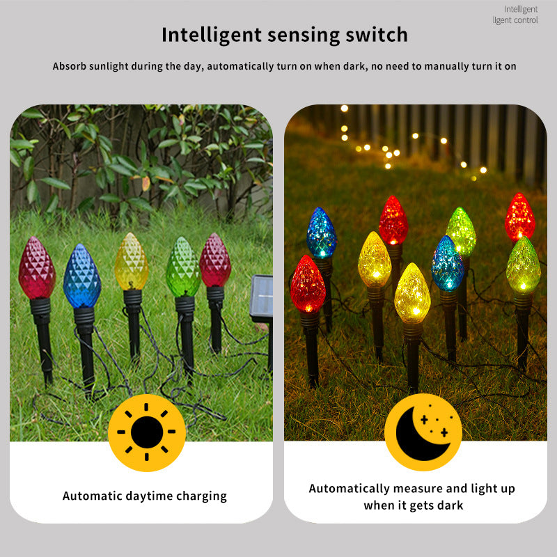 Waterproof LED Outdoor Solar Light Plug in Light Strawberry Shape Lawn Light for Festival Decoration