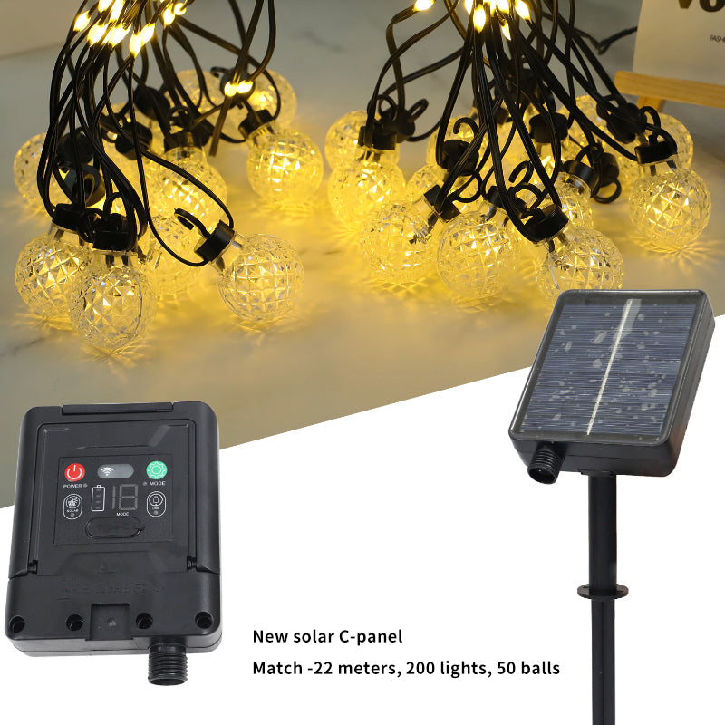 LED Pineapple Ball String of Bulbs Outdoor Waterproof Solar Light String Garden Decorative Light
