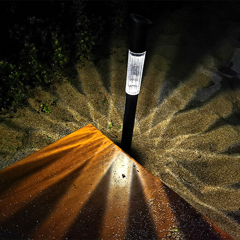 LED Outdoor Plastic Cylindrical Solar Light Waterproof Top Spin Lawn Plug in Light