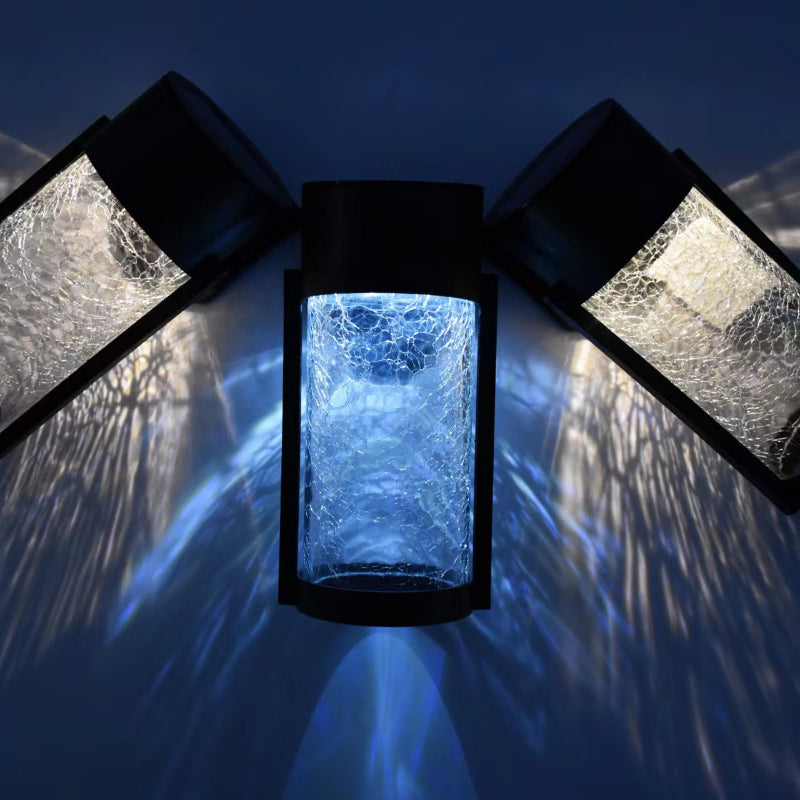 Outdoor Solar Cracked Glass Wall Lamp Outdoor Waterproof Courtyard Landscape Light