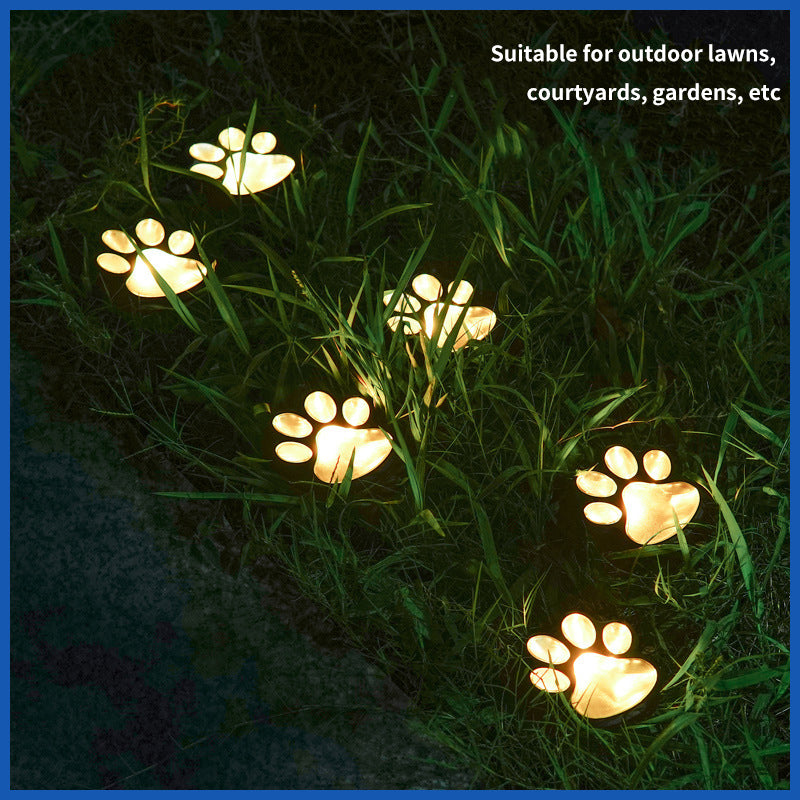 Wholesale Waterproof Underground Solar Light Outdoor Embedded Dogs Paw Plug-in Light Courtyard Lawn Light