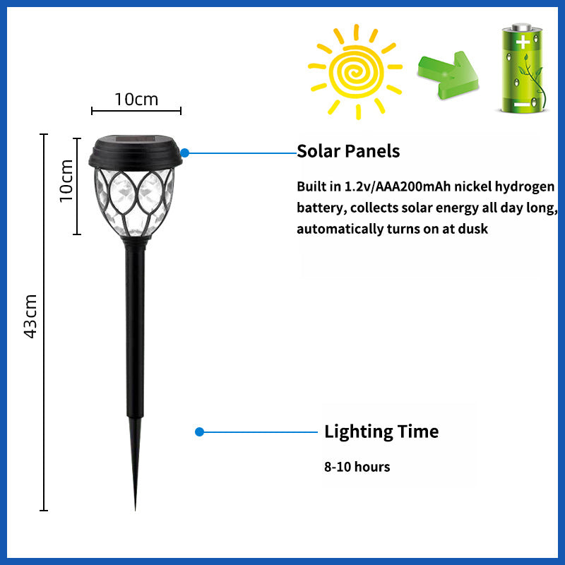 New Design Home Courtyard LED Floor Lamp Solar Powered Landscape Light for Garden and Theme Park Lawn