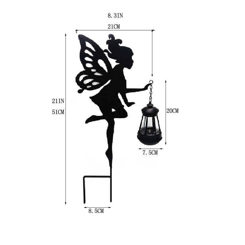 Metal Fairy Stake Solar Light LED Lawn Light Ironwork Ground Socket Lamp Waterproof Plug-in-Light for Road Decoration