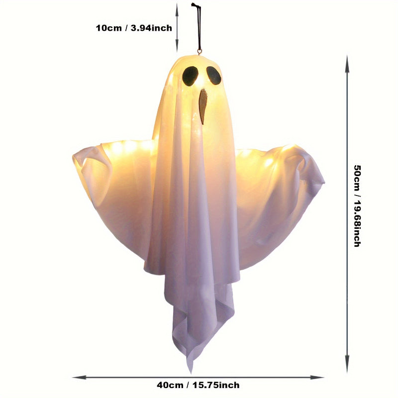 Outdoor Waterproof Solar Light LED White Ghost Ornament Plug in Light Lawn Light for Halloween Decoration