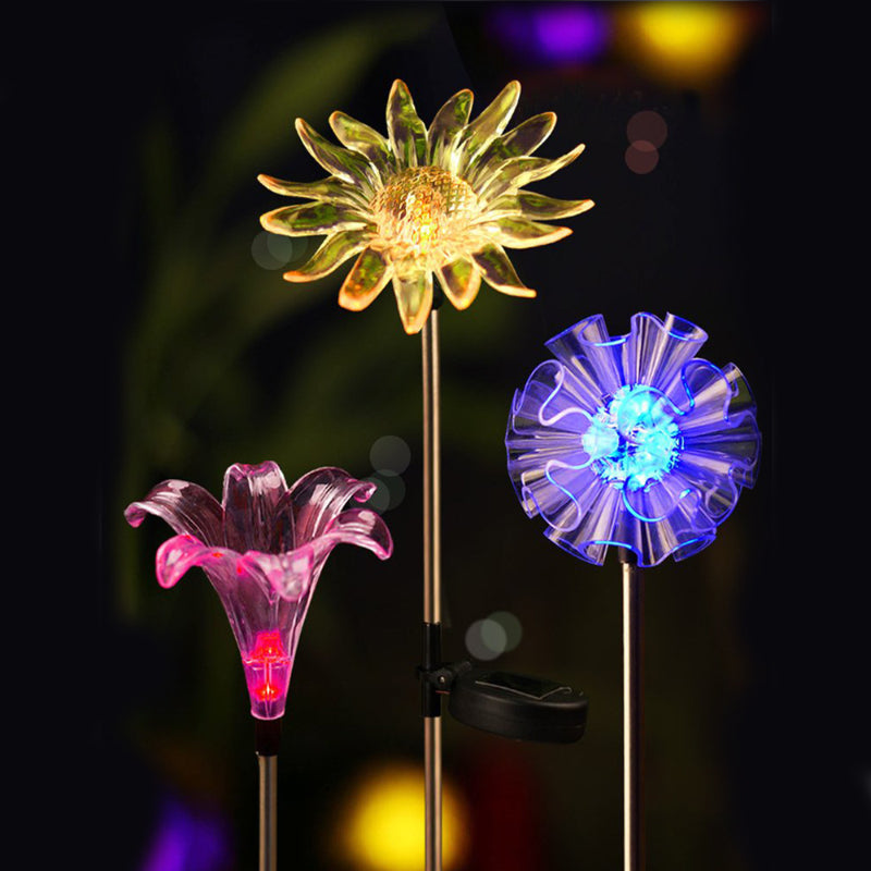 Solar Light Folding Plastic Plug in Light Outdoor Waterproof Lawn Light for Garden Decorative