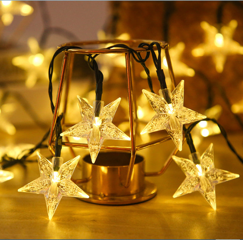 Solar Five-pointed Star Light String LED Outdoor Solar Waterproof Light String for Garden Decorative