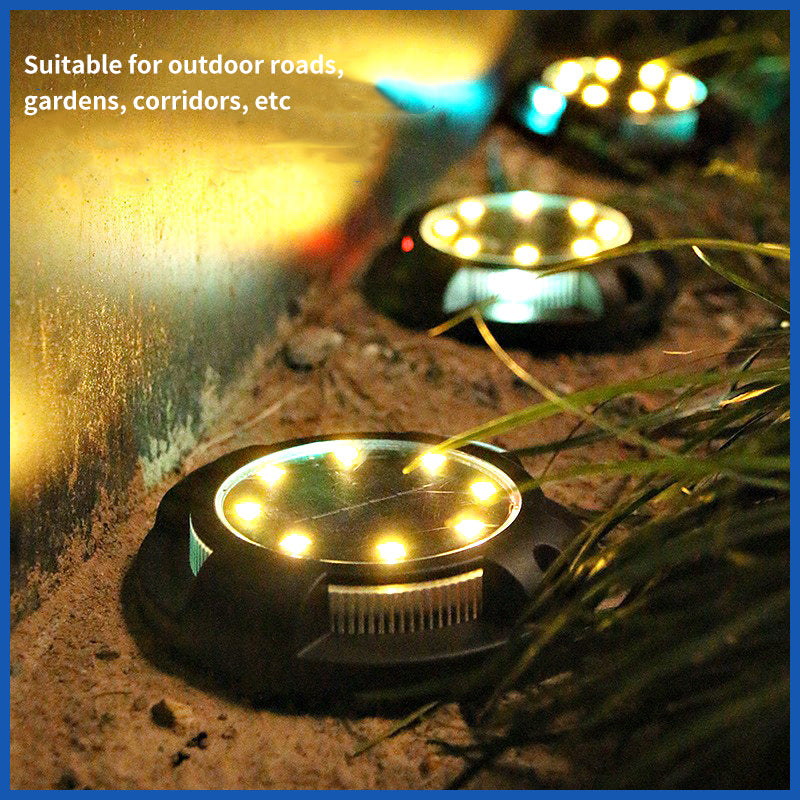 Outdoor Solar Underground Lamp Circular Light-sensitive Plug-in Light Waterproof Courtyard Circular Lawn Light