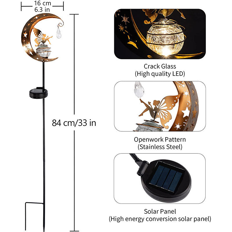 Solar Light LED Lawn Light Ironwork Ground Socket Lamp Waterproof Plug-in-Light for Road Decoration
