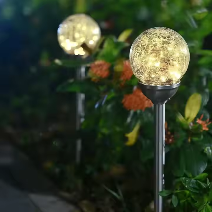 LED Outdoor Solar Light Stainless Steel Crack Lamp Waterproof Ground Stake Solar Light Garden Lawn Landscape Plug in Light