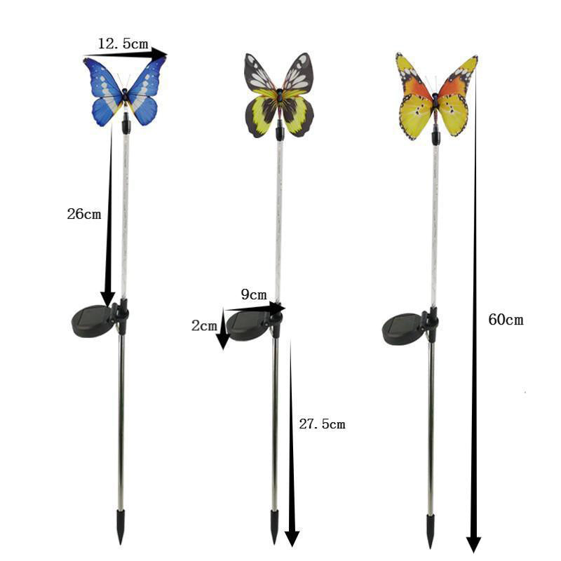 New Design LED Floor Lamp for Home Courtyard Solar Powered Landscape Light for Garden and Theme Park Lawn Butterfly Shaped