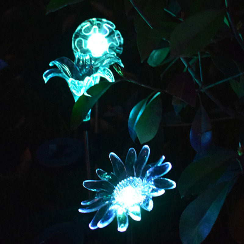 Solar Light Folding Plastic Plug in Light Outdoor Waterproof Lawn Light for Garden Decorative