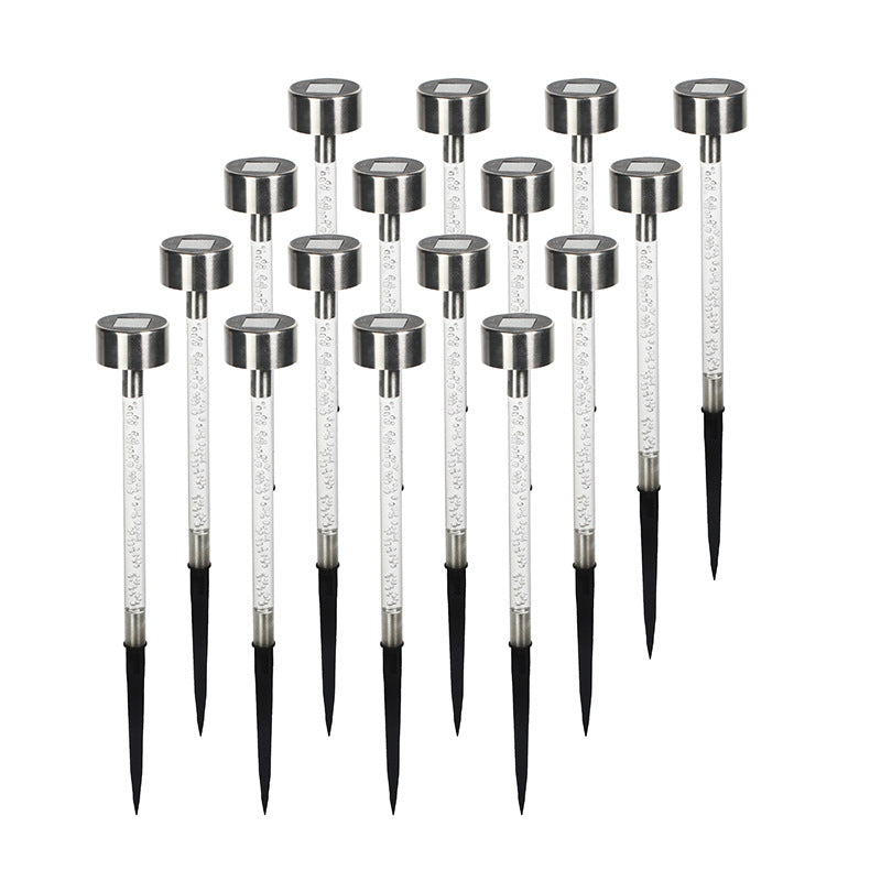 LED Waterproof Stainless Steel Solar Light Colored Column Lawn Light for Outdoor Garden