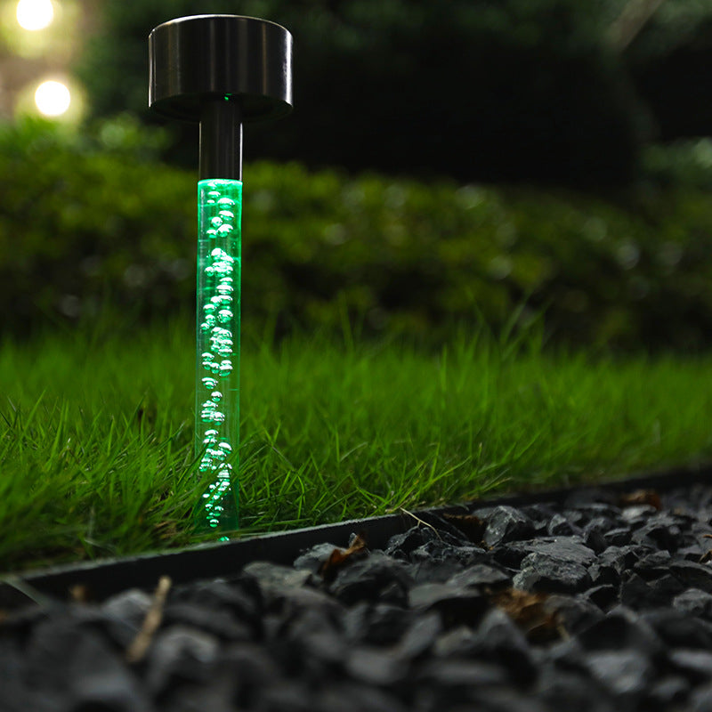 LED Waterproof Stainless Steel Solar Light Colored Column Lawn Light for Outdoor Garden