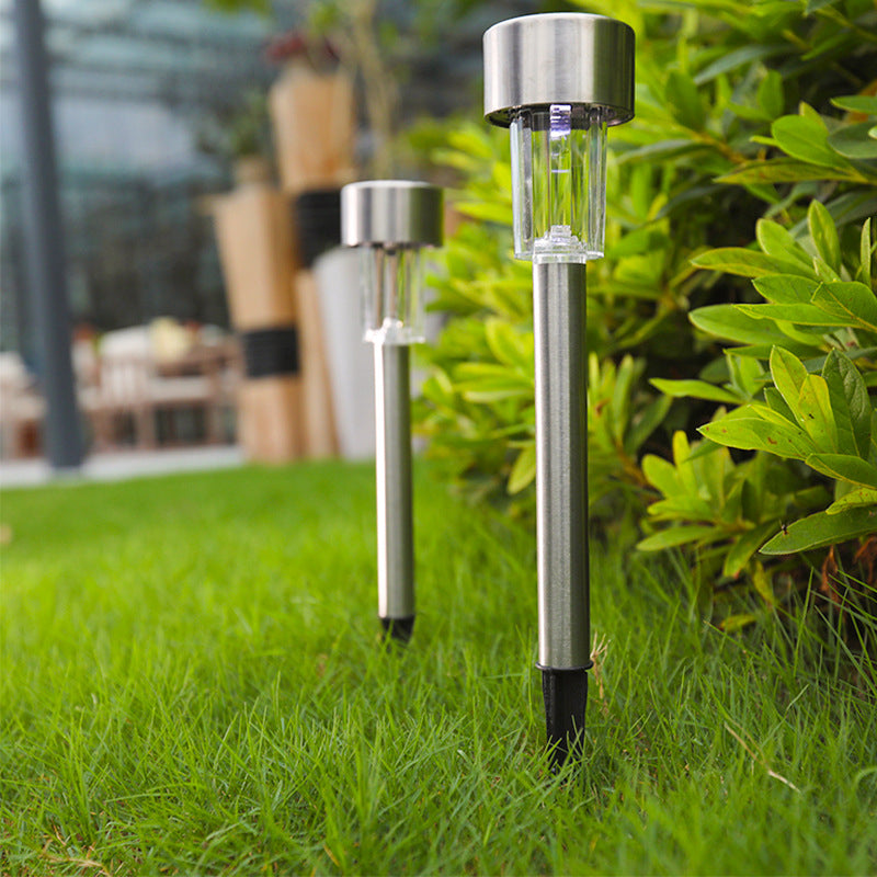 Solar Garden Lawn Light LED Outdoor Garden Lighting Stainless Steel Floor Plug in Light