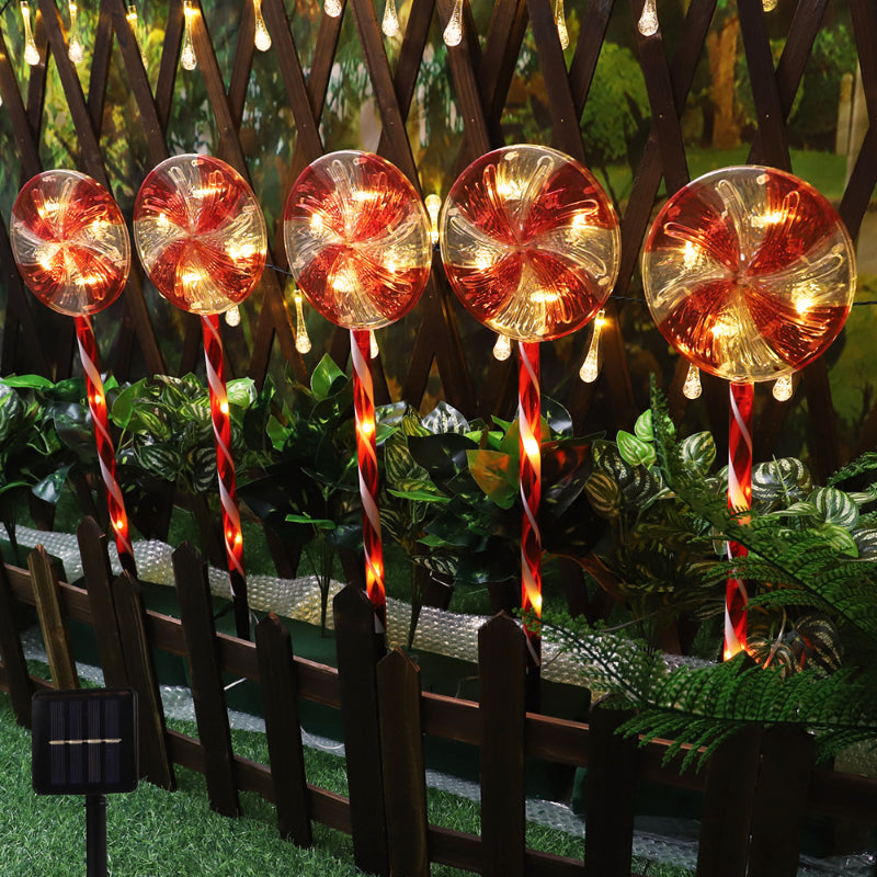 LED Outdoor Waterproof Solar Light Plug in Light Candy Shape Lawn Light for Festival Decoration