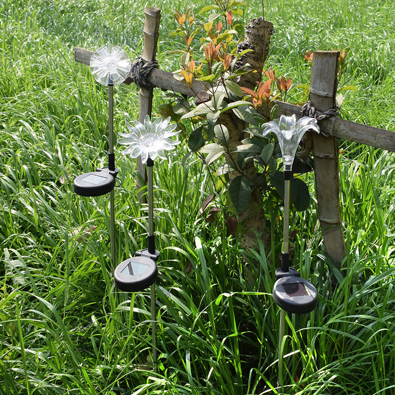 Solar Light Folding Plastic Plug in Light Outdoor Waterproof Lawn Light for Garden Decorative