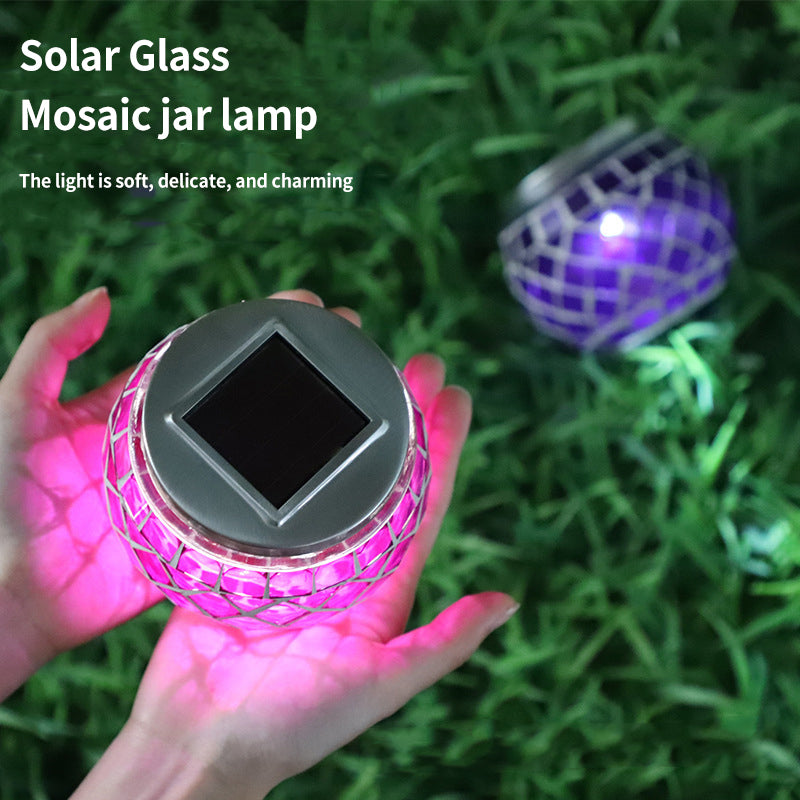 Outdoor Portable Colorful LED Solar Mosaic Innovative Solar Hanging Light for Landscape Decor