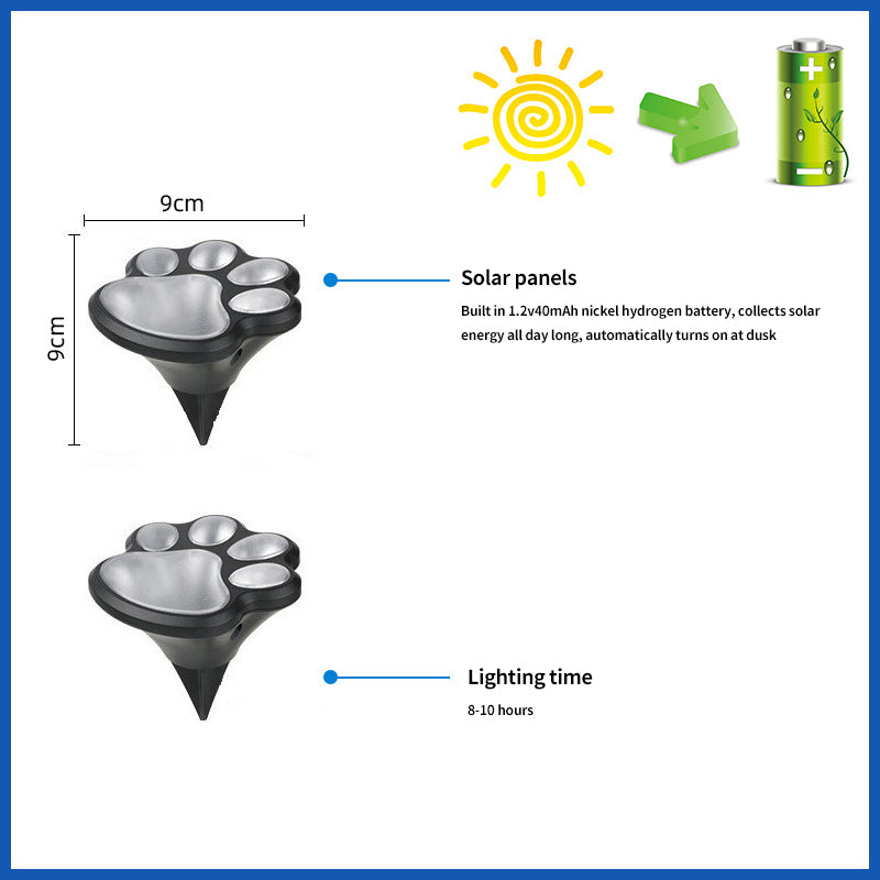 Wholesale Waterproof Underground Solar Light Outdoor Embedded Dogs Paw Plug-in Light Courtyard Lawn Light