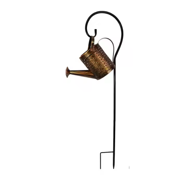 Outdoor Solar Light Creative Iron Watering Can String Lights Path Art Plug-in-Light for Garden Decorative