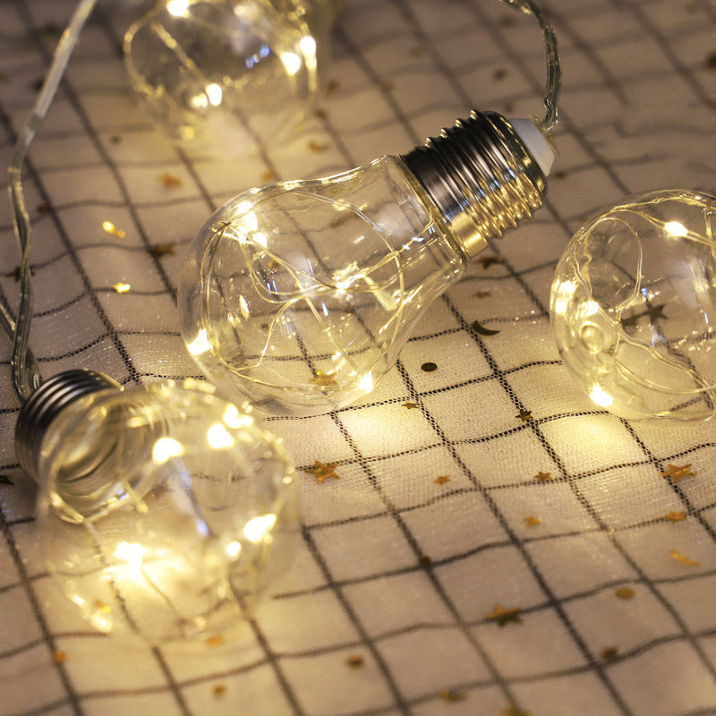 Waterproof LED Bulb String Outdoor Solar Thread String Bulbs Leather Wire Light Garden Decorative Lights