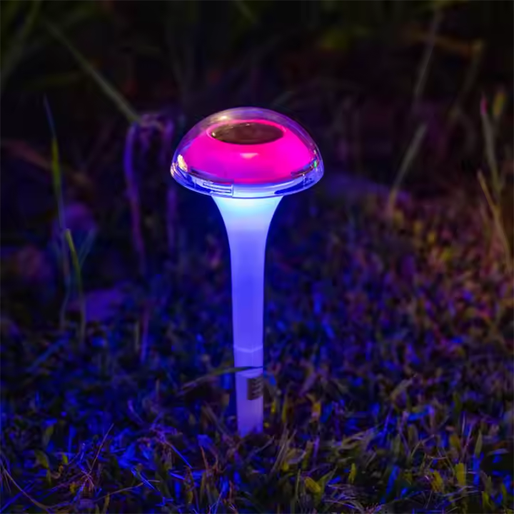 Outdoor Solar Light Waterproof Seven-color Light Control Plug in Lawn Light for Garden & Theme Park Decorative