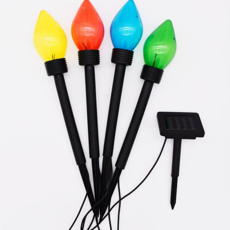 One Dragging Four Christmas Light LED Solar Light Waterproof Outdoor Plug-in Lawn Light Garden Courtyard Decoration