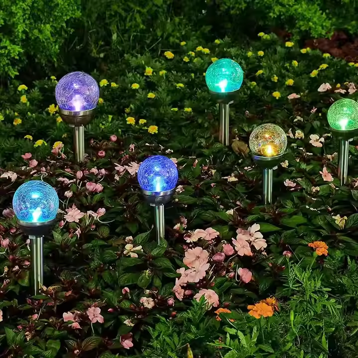 LED Outdoor Solar Light Stainless Steel Crack Lamp Waterproof Ground Stake Solar Light Garden Lawn Landscape Plug in Light