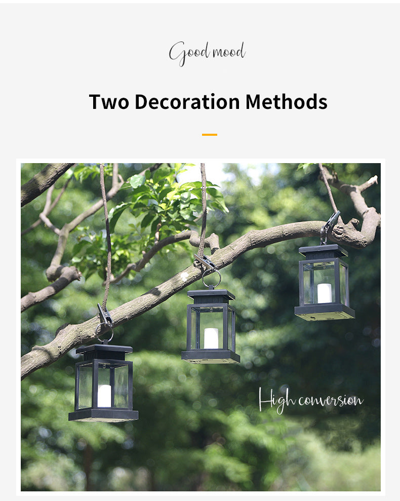 Wholesale Outdoor Solar Cracked Glass Wall Lamp Outdoor Waterproof Courtyard Hanging Light Atmosphere Lights