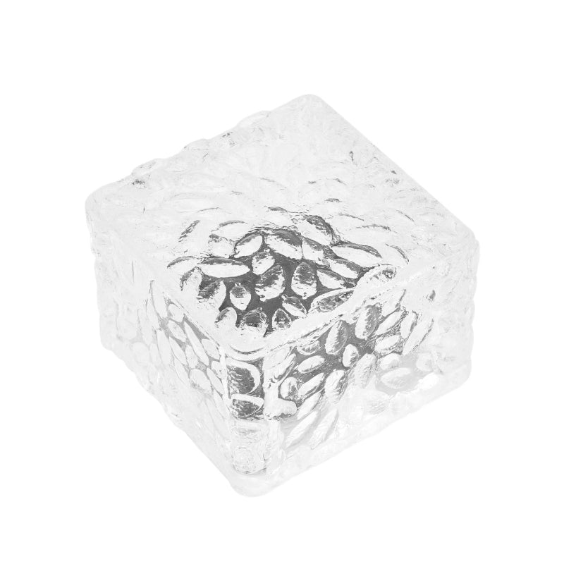 LED Solar Waterproof Lawn Light Crystal Brick Shaped Ground Plug Light for Courtyard Decoration