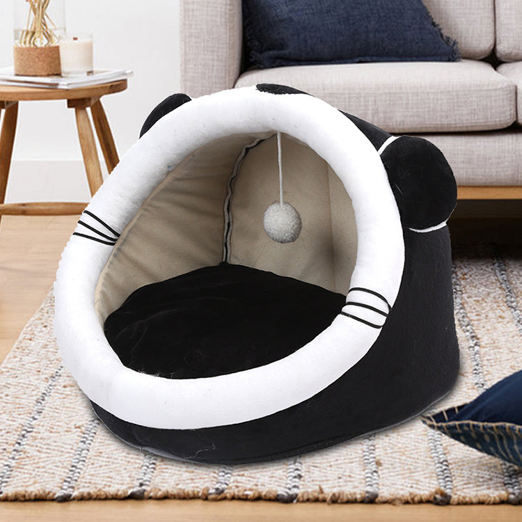 New Interactive Animal Model Nest Sleep and Play in a Pet House Semi-closed Soft Cat Bed