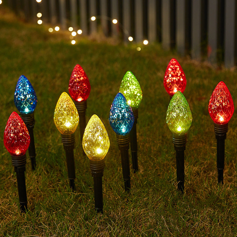 Waterproof LED Outdoor Solar Light Plug in Light Strawberry Shape Lawn Light for Festival Decoration