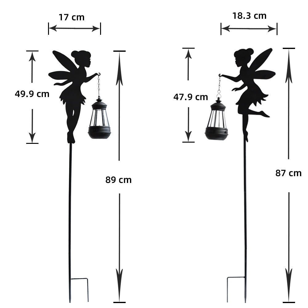 Metal Fairy Stake Solar Light LED Lawn Light Ironwork Ground Socket Lamp Waterproof Plug-in-Light for Road Decoration