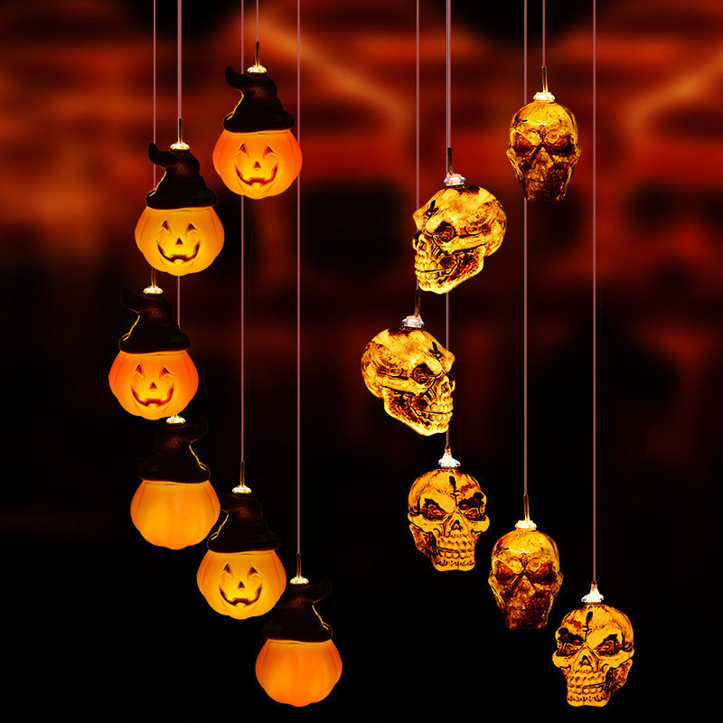Outdoor Waterproof LED Solar Wind Chime Light Wind Turning Lamp Hanging Lights for Halloween Ornament