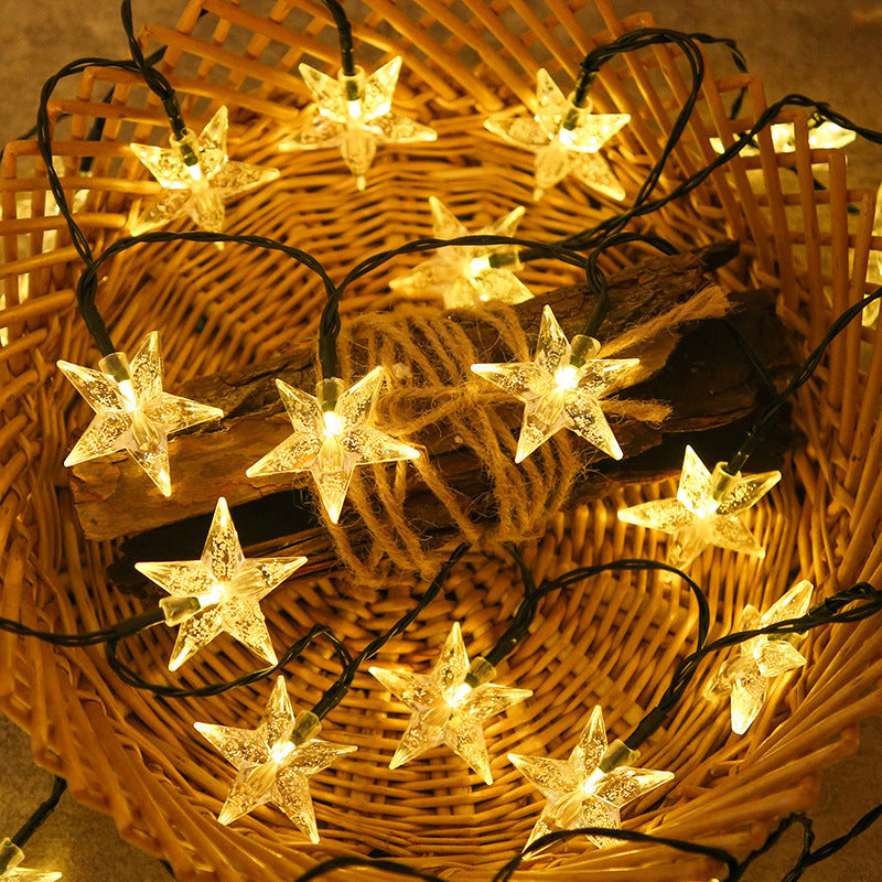Solar Five-pointed Star Light String LED Outdoor Solar Waterproof Light String for Garden Decorative