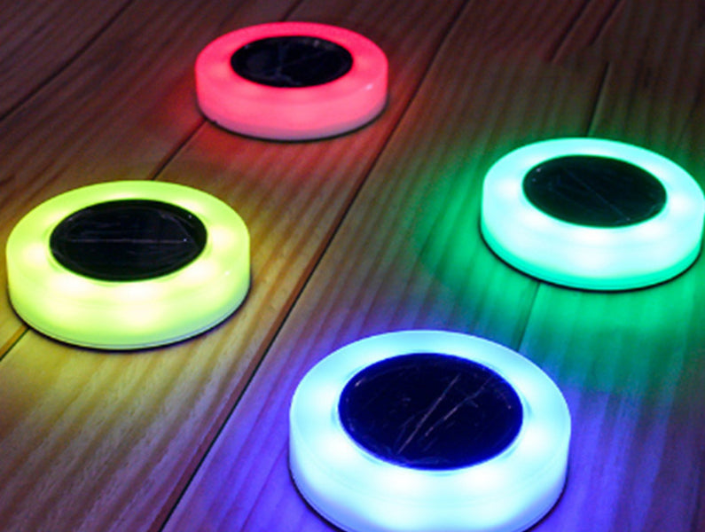 Outdoor Solar Underground Light Circular Plug-in Light Embedded Waterproof Colorful Courtyard Pathway Lawn Light