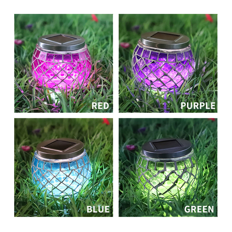 Outdoor Portable Colorful LED Solar Mosaic Innovative Solar Hanging Light for Landscape Decor
