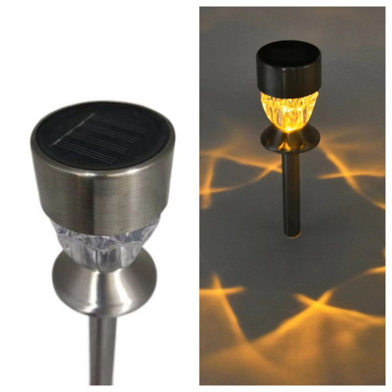 Outdoor Solar Lawn Light with Stainless Steel Body LED Garden Lighting Atmosphere Lamp Path Plug in Light