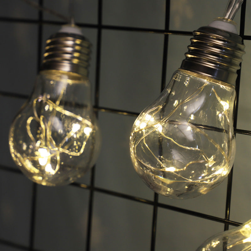 Waterproof LED Bulb String Outdoor Solar Thread String Bulbs Leather Wire Light Garden Decorative Lights