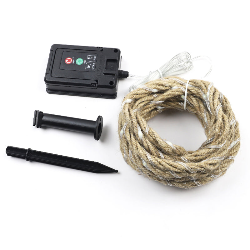 Solar LED Twine Light String for Camping PVC LED Colorful Hemp Rope Lights Ambiance Decoration String