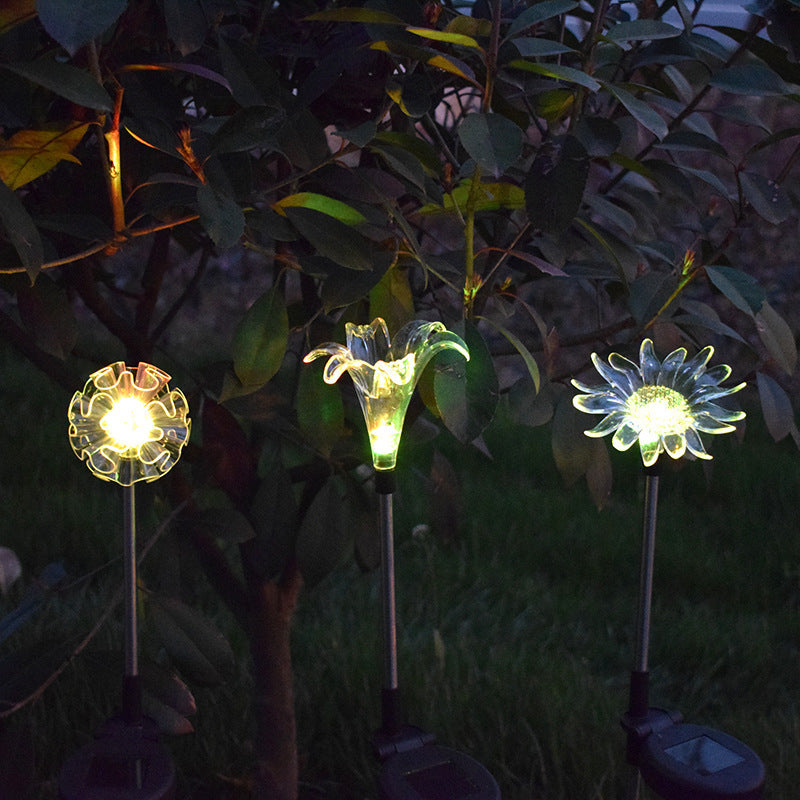 Solar Light Folding Plastic Plug in Light Outdoor Waterproof Lawn Light for Garden Decorative