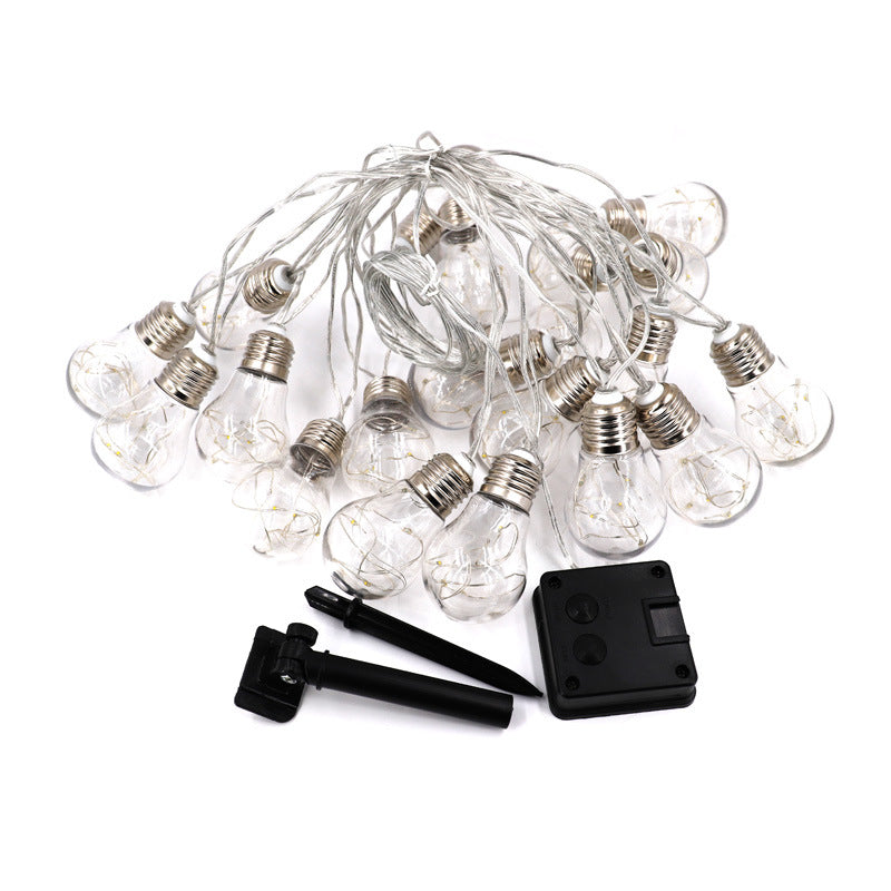 Waterproof LED Bulb String Outdoor Solar Thread String Bulbs Leather Wire Light Garden Decorative Lights