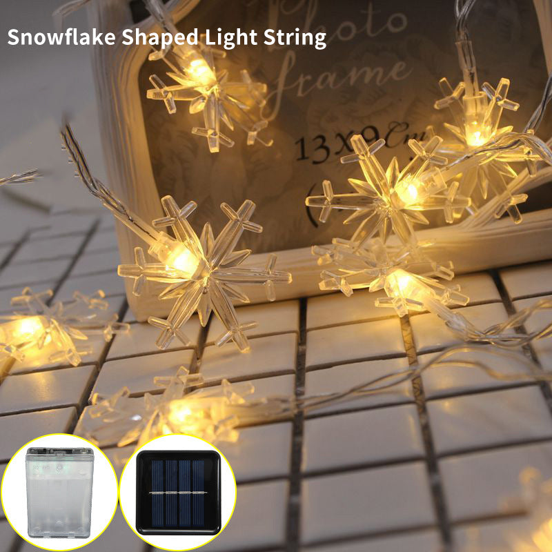 LED Solar String Light Outdoor Waterproof Snow Flower Plug-in-light String for Garden Ornament