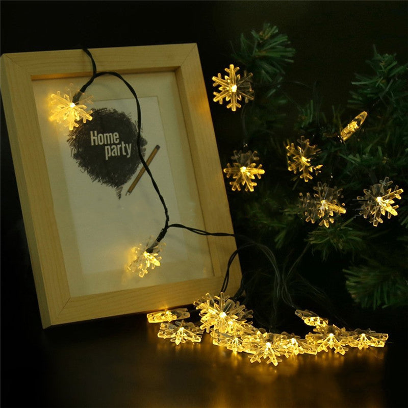 LED Solar String Light Outdoor Waterproof Snow Flower Plug-in-light String for Garden Ornament