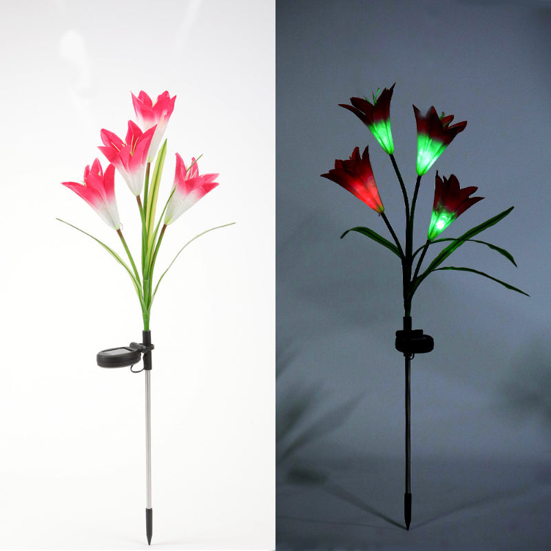 Outdoor Waterproof LED Solar Simulated Flower Light Landscape Lawn Lights for Garden Decoration