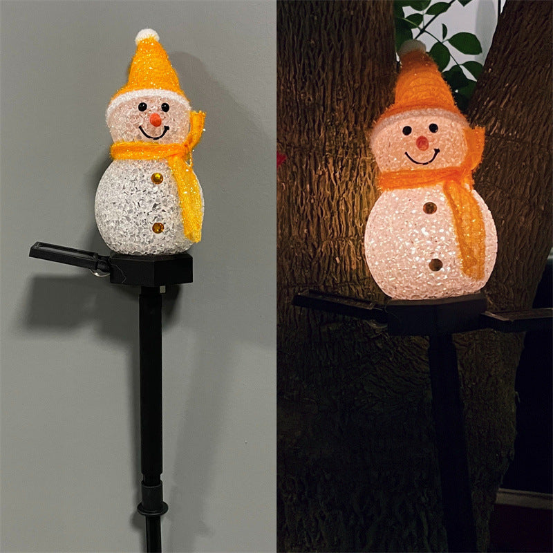Outdoor LED Waterproof Solar Snowman Light Ground Plug Light Lawn Light for Christmas