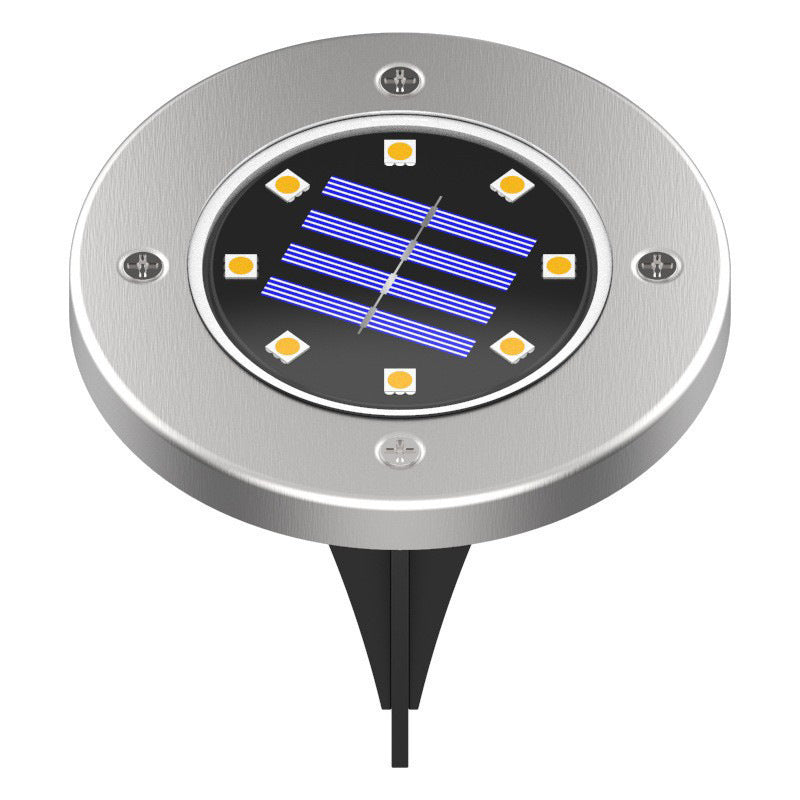 Solar Underground Light Outdoor Circular Plug-in Light Embedded Waterproof Courtyard Lawn Light